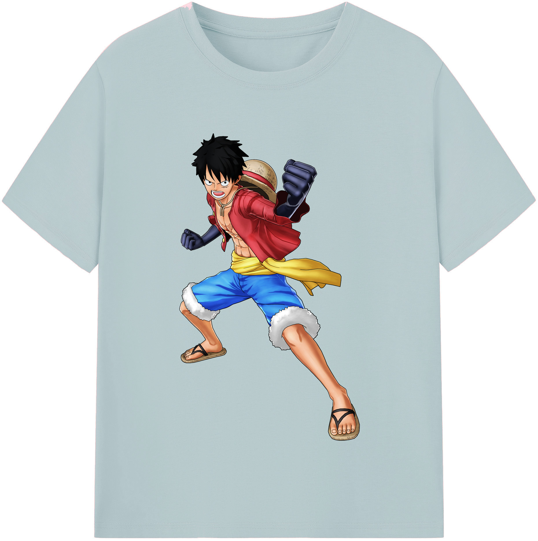 ワンピース モンキー・D・ルフィ ONE PIECE Monkey D. Luffy 綿100％半袖Tシャツ（フロントプリント）